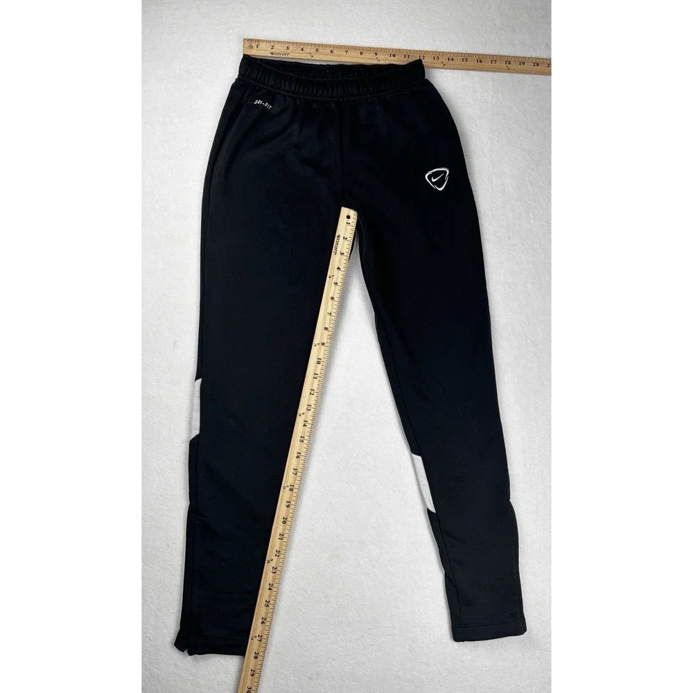 Nike Youth Small Dri-FIT Track Pants Black Athletic Zip‎ Ankle